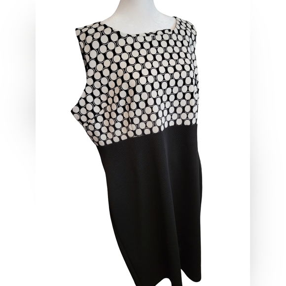 Danny & Nicole Size 16W Black and White Sheath Sleeveless Midi Dress - Picture 2 of 8